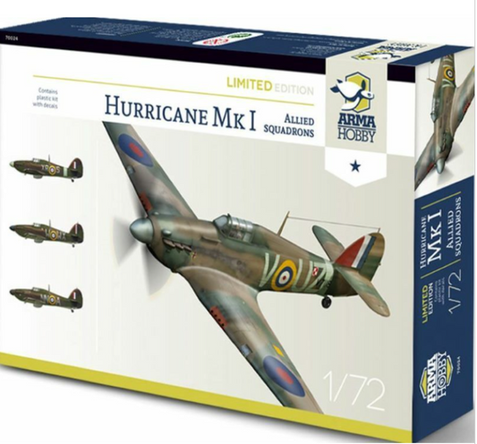 Maqueta de Hurricane Mk I Allied Squadrons Limited Edition 1/72 Kit para montar